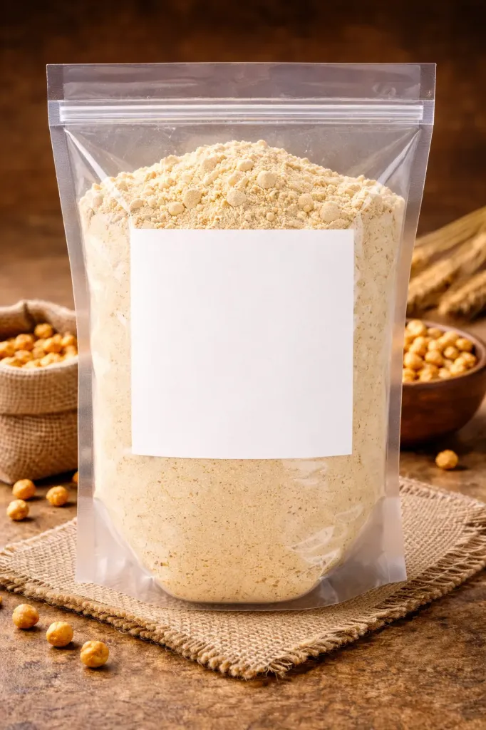 Sattu powder with roasted chickpeas.webp